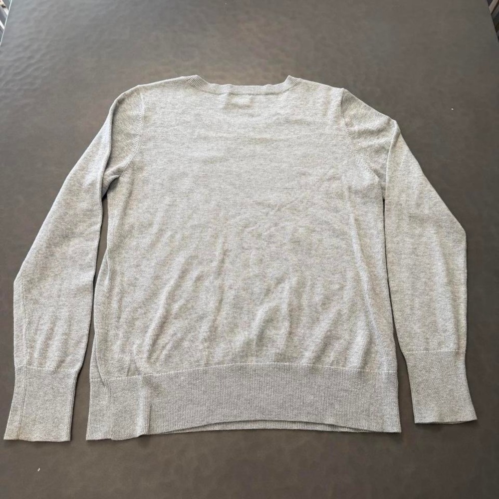 Halogen Gray Bird Print Sweater Women's Large Lightweight Knit - Picture 6 of 8